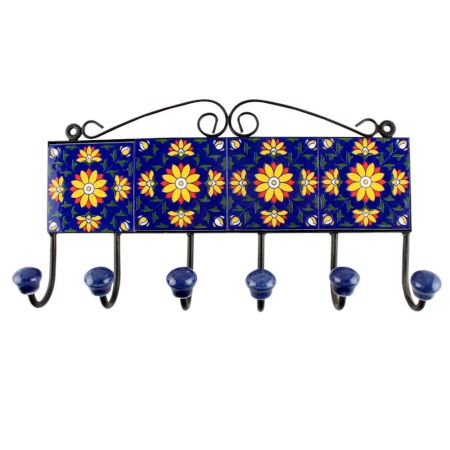 Yellow Sunflower Ceramic Tile Hook